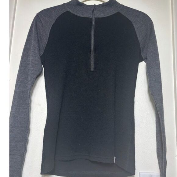 MERIWOOL Women's Base Layer Merino Wool Midweight 250g Half Zip Sweater sz Small - Picture 2 of 5